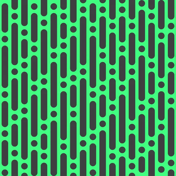 Yeşil arkaplanda siyah çizgilerin ve noktaların kusursuz deseni
