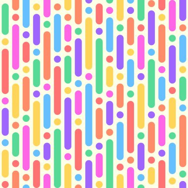 colorful lines seamless pattern, fun and creative for kids or trendy design with basic shapes clipart