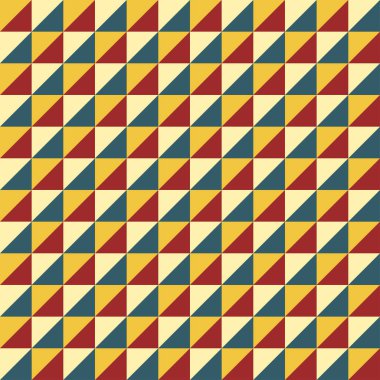 Klasik tarz üçgen dikişsiz desen, klasik renkli geometrik desen