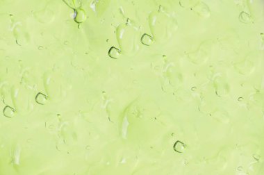 Doku jölesi Aloe Vera 'yı yaklaştırıyor. Yeşil jel makro. Cilt bakımı, sağlık konsepti.