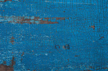 Çatlamış Mavi Boya Dokuları Yıpranmış Tahtada