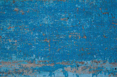 Çatlamış Mavi Boya Dokuları Yıpranmış Tahtada