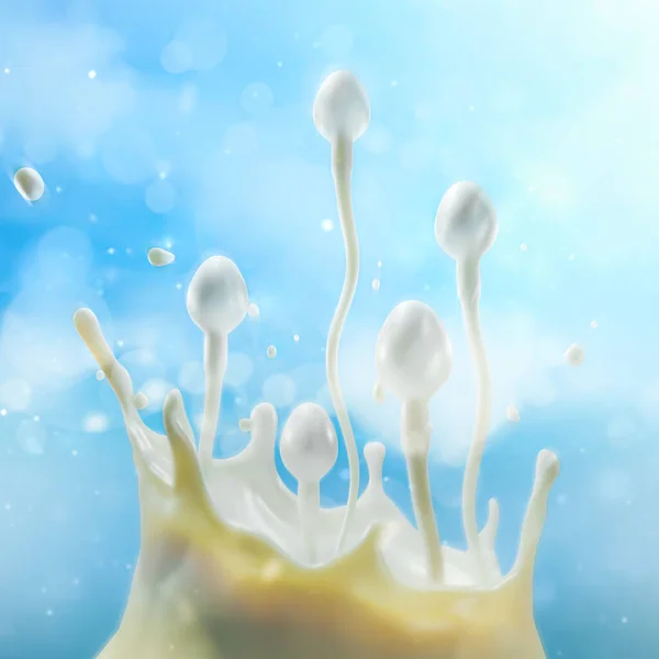 Perenderan Sperm Burst Out Thick Semen Cairan Putih — Stok Foto