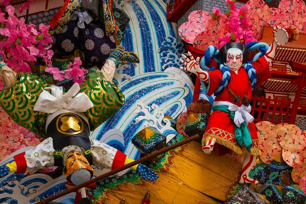 2022年11月20日 博多の夏の風物詩として知られる博多祇園山笠に使われる櫛田神社の山笠飾り — ストック写真