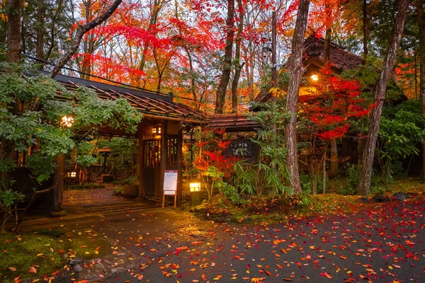 Kurokawa Onsen Jest Jednym Najbardziej Atrakcyjnych Miast Japonii Szlaki Miasta — Zdjęcie stockowe