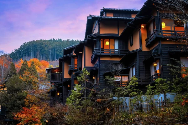 Kurokawa Onsen Resort Town Prefekturze Kumamoto Japonia Jest Jednym Najbardziej — Zdjęcie stockowe