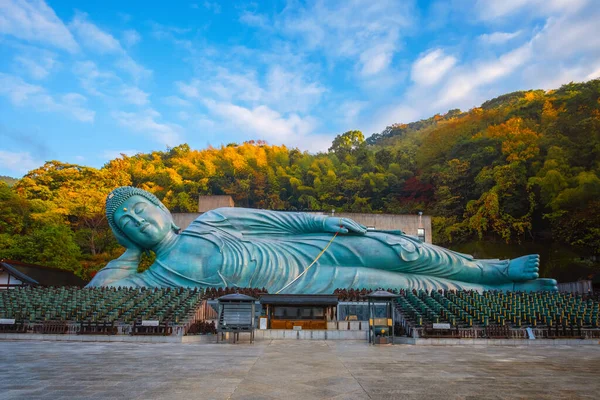 Nanzoin Temple Fukuoka Home Huge Statue Reclining Buddha Nehanzo Which — Stock Photo, Image