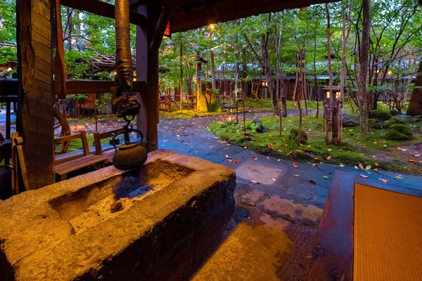 stock image Kurokawa Onsen Town in Kumamoto Prefecture, Japan is one of Japan's most attractive hot spring towns. The town lined by ryokan, public bath houses, attractive shops and cafes.