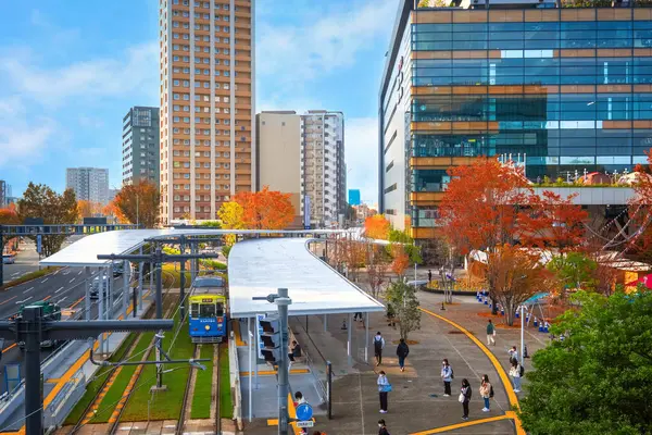 Kumamoto Japan Nov 2022 Kumamoto City Tram Handig Openbaar Vervoer — Stockfoto