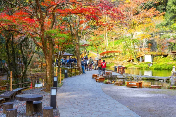 Miyazaki Japonia Listopada 2022 Takachiho Gorge Wąska Przepaść Przecięta Przez — Zdjęcie stockowe