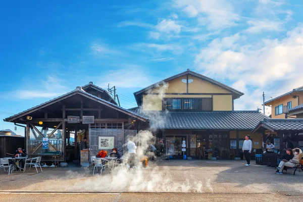 Беппу Япония Ноября 2022 Кулинарный Центр Беппу Туристы Имеют Возможность — стоковое фото