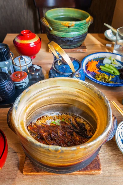 Traditionelle Japanische Mahlzeit Auf Einem Tisch — Stockfoto