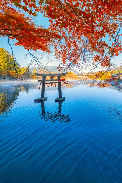 Tenso Jinja Przybytek Jeziorze Kinrin Jest Jednym Reprezentatywnych Miejsc Widokowych — Zdjęcie stockowe
