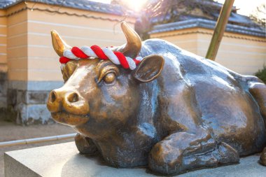 Fukuoka 'daki Dazaifu Tenmangu Goshingyu' nun (Kutsal Öküz), insanların heykelin başını okşayarak akıllandığına ve bilgilerini genişlettiğine inanılıyor.