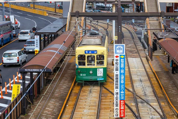 Nagasaki Giappone Nov 2022 Tram Nella Città Nagasaki Servito Linee — Foto Stock
