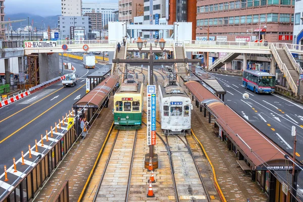 Нагасакі Японія 2022 Трамвай Місті Нагасакі Обслуговується Трамваями Експлуатується Залізницею — стокове фото
