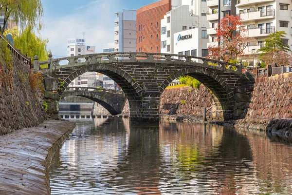 Puente Meganebashi Más Notable Varios Puentes Piedra Puente Recibe Nombre — Foto de Stock