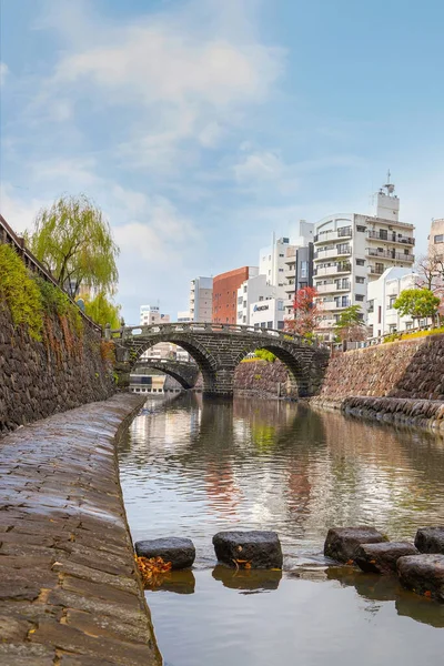 Most Meganebashi Nejpozoruhodnějším Několika Kamenných Mostů Most Získává Své Jméno — Stock fotografie