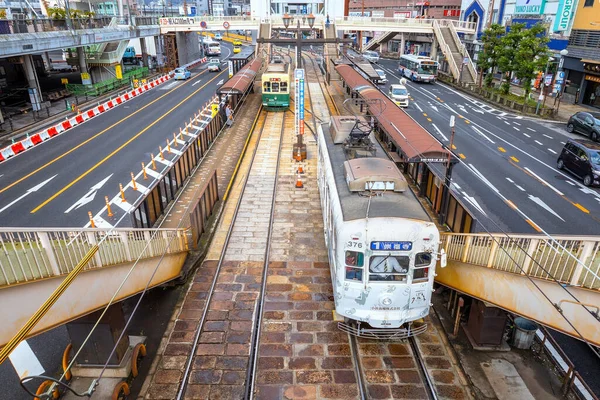Nagasaki Jepang November 2022 Tram Kota Nagasaki Dilayani Oleh Jalur — Stok Foto