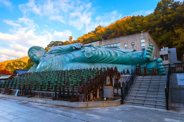 Japonya Nın Fukuoka Kentindeki Nanzoin Tapınağı Dünyanın Büyük Bronz Heykeli — Stok fotoğraf