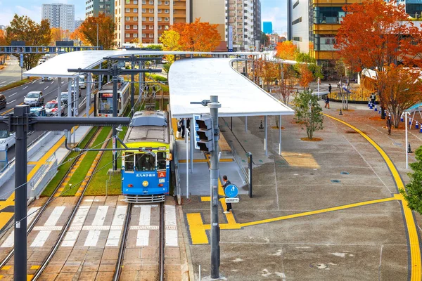 Kumamoto Japan Nov 2022 Kumamoto City Tram Bekvämt Kollektivtrafik Att — Stockfoto