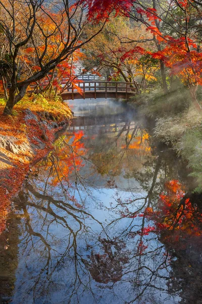 Podzimní Scenérie Parku Slavném Městečku Yufuin Resort — Stock fotografie