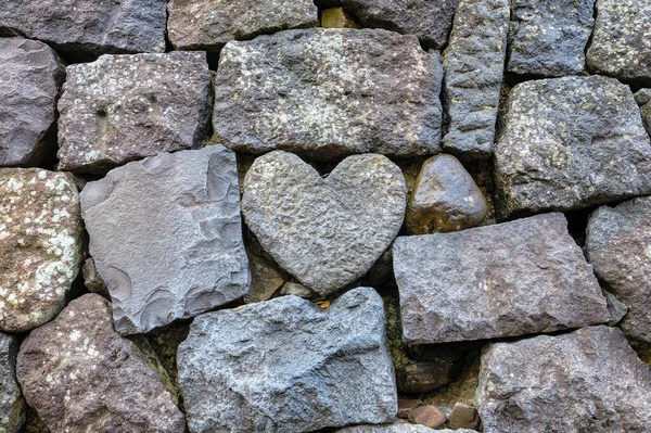 stock image A Lovely Stone Heart Shape at Meganebashi Bridge in Nagasaki, Japan