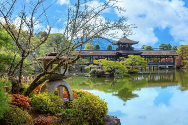 Heian Jingu Bahçesi Heian Tapınağı, Kyoto, Japonya 'da çiçek açarken