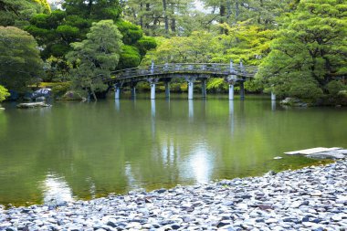 Kyoto İmparatorluk Sarayı ve Kyoto, Japonya 'da Gonaitei bahçesi.