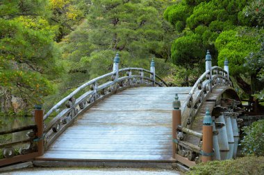 Kyoto İmparatorluk Sarayı ve Kyoto, Japonya 'da Gonaitei bahçesi.