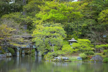 Kyoto İmparatorluk Sarayı ve Kyoto, Japonya 'da Gonaitei bahçesi.
