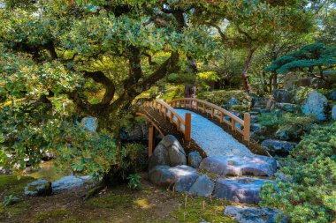 Kyoto İmparatorluk Sarayı ve Kyoto, Japonya 'da Gonaitei bahçesi.