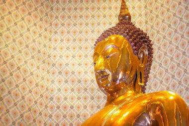 Bangkok, Tayland - 20 Aralık 2023: te gold Buddha of Wat Traimit (Tapınak) 5.5 tonluk bir Buda 'dır. Altın heykel 13. yüzyıla dayanıyor.