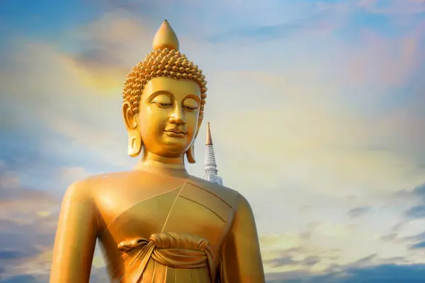 stock image The Big Seated Buddha Statue (Buddha Dhammakaya Dhepmongkol) at Wat Paknam Phasi Charoen (temple) in Bangkok, Thailand