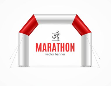 Gerçekçi Detaylı Yarış Maratonu Rekabet Sancakları Poster Kart Rekabet Şampiyonası. Vektör illüstrasyonu