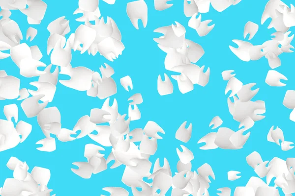 stock image Abstract background with a chaotic distribution of white teeth scattered throughout on blue adding depth and dimension to the composition.