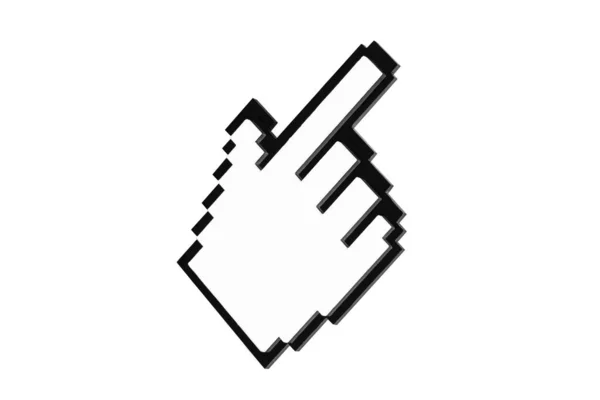 Pixel Cursor Vorm Geïsoleerd Witte Achtergrond Eenvoudig Modern Design Element — Stockfoto