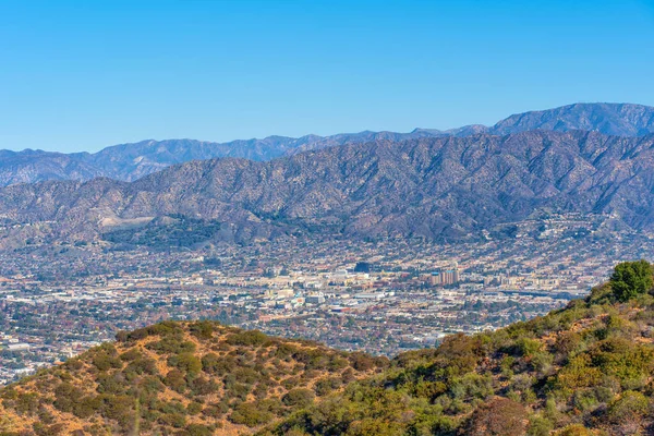 Lélegzetelállító Kilátás Nyílik Terjeszkedő Város Los Angeles Tetejéről Burbank Csúcs — Stock Fotó