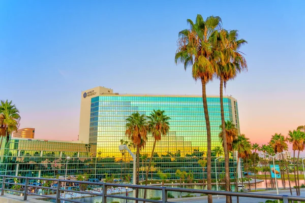 캘리포니아주 로스앤젤레스 2022 View Hyatt Regent Long Beach Hotel Sunset — 스톡 사진