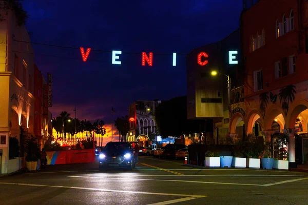 Los Angeles Californie Décembre 2022 Signe Lumineux Venise Charme Excitation — Photo