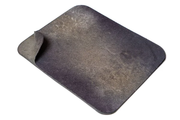Heavily Worn Dirty Mouse Pad Set Clean White Backdrop — Stock Photo, Image