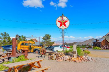 Nelson, Nevada - April 15, 2024: Parking lot of the abandoned gold mining town known as Nelson Ghost Town clipart