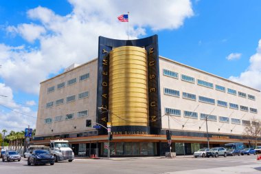 Los Angeles, California - 4 Nisan 2024: Akademi Sinema Müzesi 'nin Şaban Binası Mimarisi.