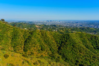 Los Angeles Şehri manzaralı Yeşil Tepeler Yürüyüş Yolları