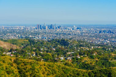 Panoramic Cityscape of Los Angeles From Elevated Viewpoint clipart