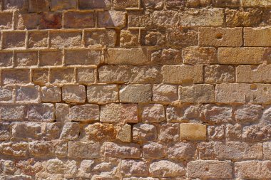 Tarihi Barselona Dekorasyonundaki Dokulu Taş Duvar