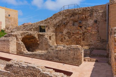 Tarragona, İspanya 'daki tarihi kalıntıların ayrıntılı görüntüsü