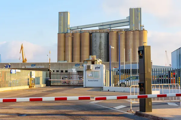 stock image Tarragona, Spain - July 15, 2024: Access Control at Tarragona Port Industrial Complex