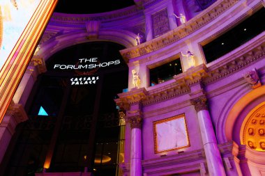 Las Vegas, Nevada - April 13, 2024: The Forum Shops Sign at Caesars Palace in Las Vegas clipart