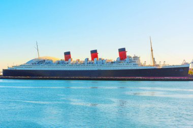 Long Beach, California - 15 Ocak 2025 Long Beach Queen Mary Gemisi